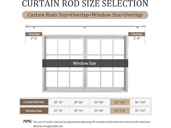 Edidonson 30-120in Curtain Rod 1-Pack