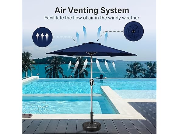 Simple Deluxe 7.5ft Patio Umbrella Outdoor