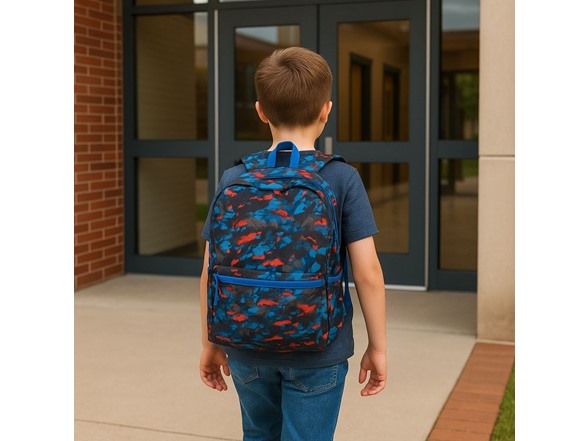 Stealth Strike 16” Blue Red Camo Backpack