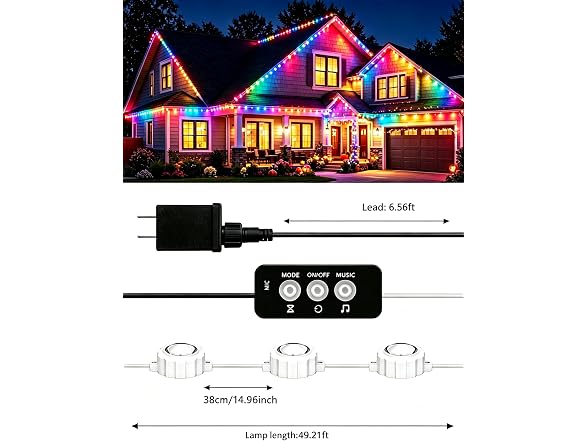AurNyvaMay Permanent Lights 54FT