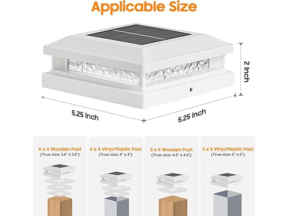 Bosceos Solar Post Lights 8-Pack, 2 Color Modes 16LEDs