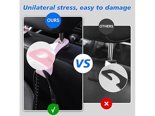 Car Seat Headrest Hook, 4 Pack, Pink