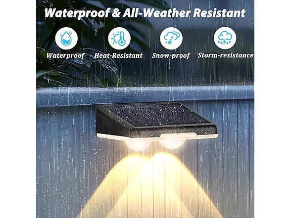 Brightever Solar Fence Lights Outdoor 8-Pack