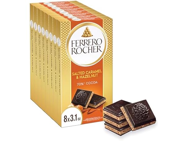$13.99, Was $22.50, 37% Off! Ferrero Rocher Dark Choc Hazelnut Bars 8 dealfomo