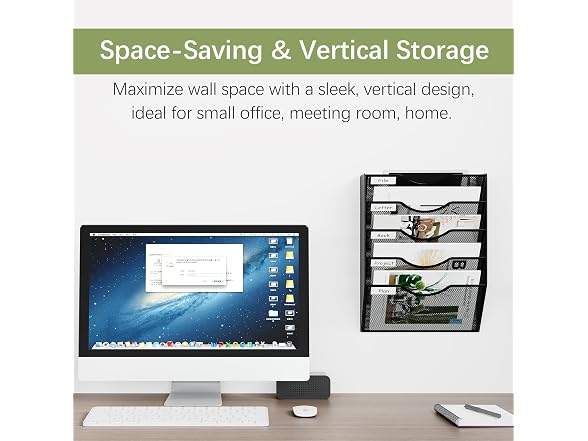 Wall File Organizer 5 Tier Hanging