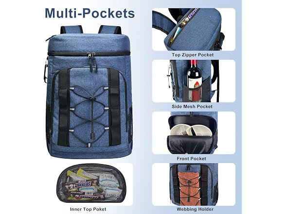 Picsthetic 33 Cans Insulated Backpack Cooler