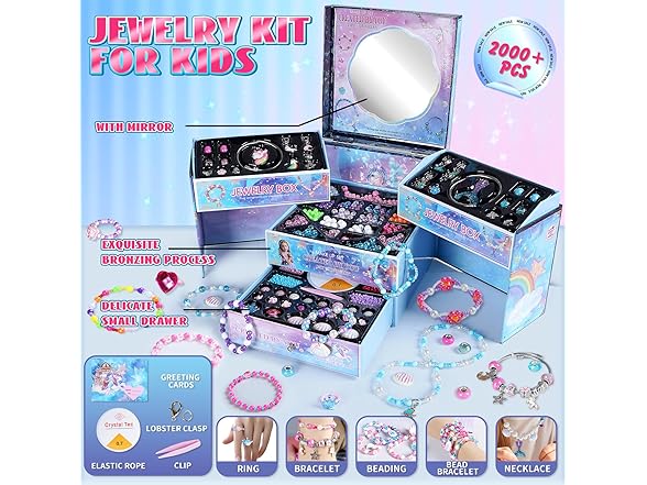 2000pcs Charm Beads Bracelet Making Kit