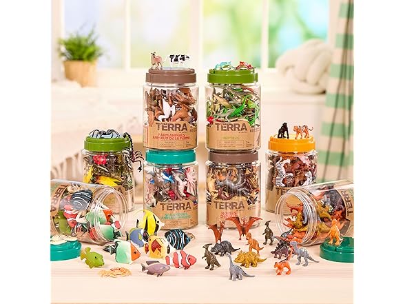 Terra by Battat – 60 Pieces Dinosaur Figures Assorted