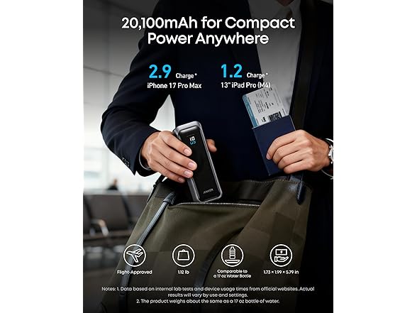 (NEW - Bulk Packaging) Anker Prime 20,100mAh 3-Port 220W Max Output Powerbank