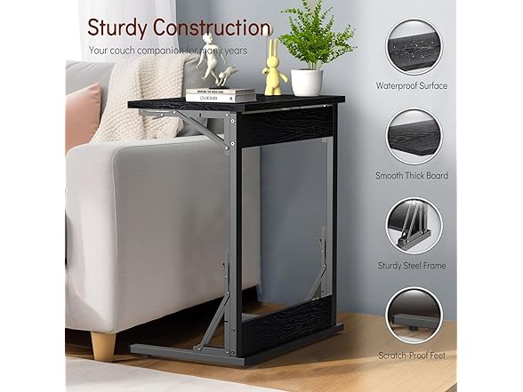 Tatub 24" Folding C Shaped End Table