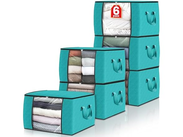 Fab totes 60L Green 6 Pack Storage Bags