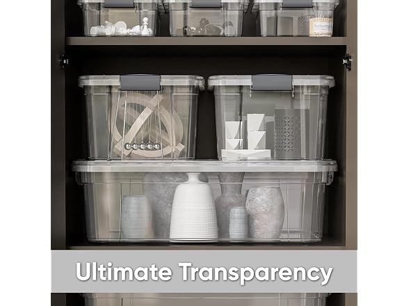 Superio Clear Small Storage Boxes with Lids, 2.3 Quart 36 Pack
