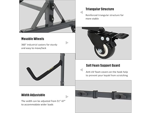 Bonnlo Freestanding Storage Rack Two-Kayak