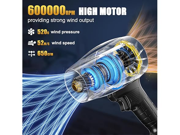 600000 RPM Cordless Handheld Leaf Blower