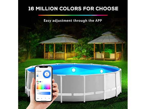 GTBriter LED Pool Lights w/ App Control 20W RGB