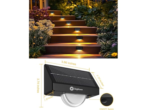 Brightown 4 Pack Solar Step Lights