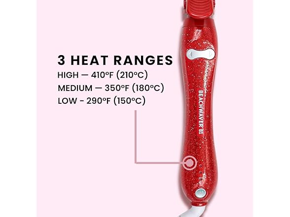 The Beachwaver Co. Beachwaver B1 Rotating Curling Iron - Red Glitter |