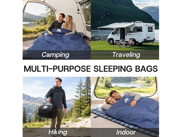 FJALLNOK Queen Size Flannel Sleeping Bag