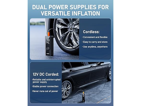 JUSUOX 150 PSI Portable Tire Inflator
