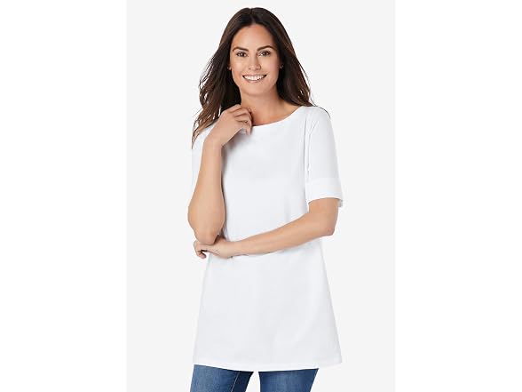 Woman Within Women (3XL) Perfect Cuffed Tee