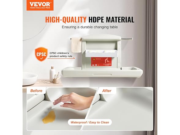 Wall-Mounted Baby Changing Station, Horizontal