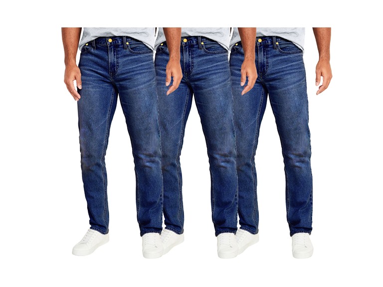BLU ROCK 3-Pack Men's Flex Stretch Straight Leg Jeans (31" Inseam)