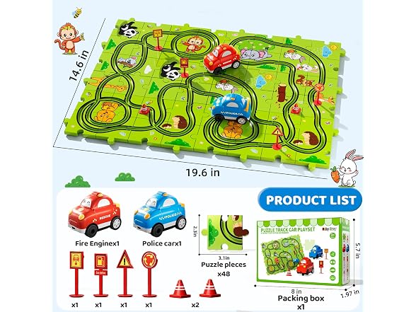 48-Piece Floor Puzzle Race Track 2-Pack