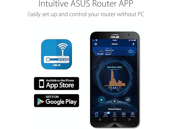 ASUS Dual Band Wi-Fi 6 Extendable Router