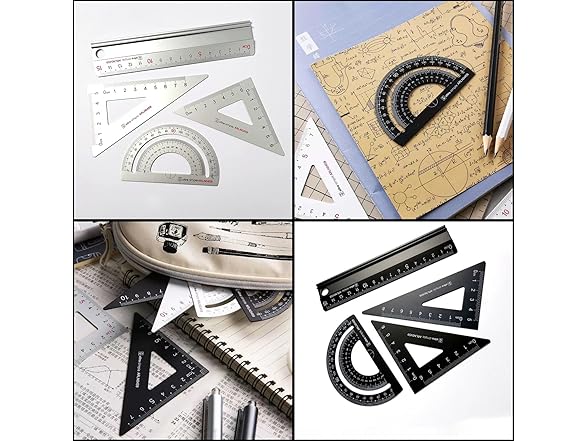 Architects Scale Ruler Set 4Pcs Black