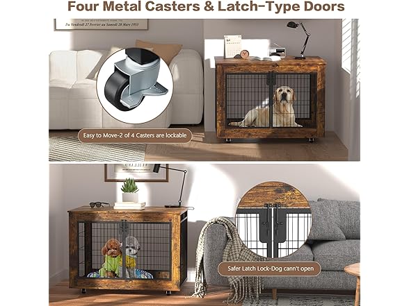 EasyCom Dog Crate Furniture, 41.33" Extra Large