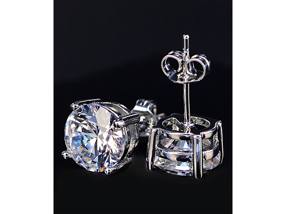 Genuine Crystal Round Stud Earring