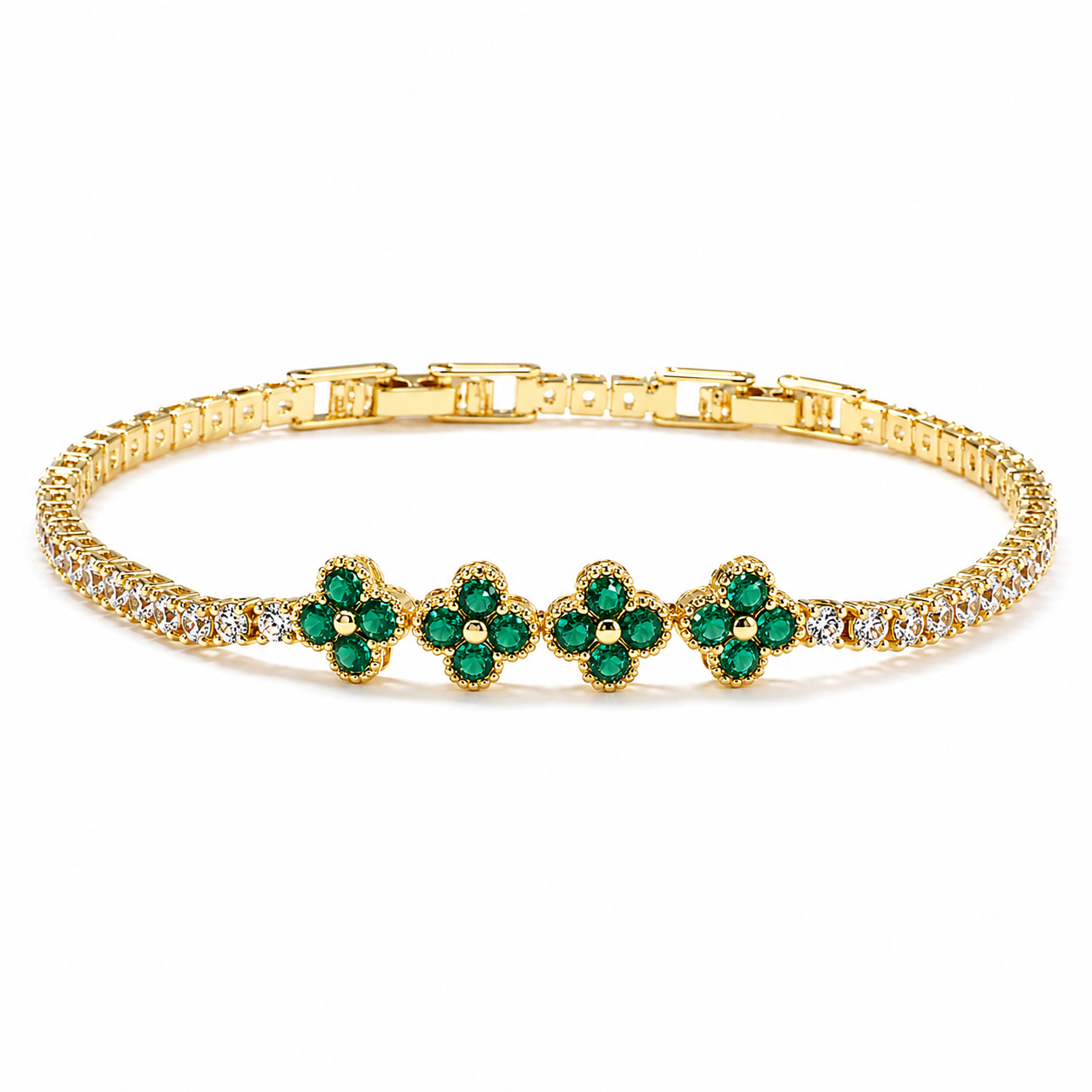 CZ Flower Charm Bracelet - Gallery 21