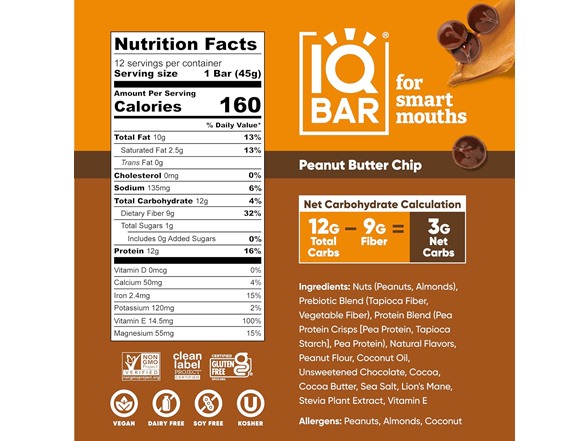 24CT IQBAR Clean Plant Protein Bars- Your Choice