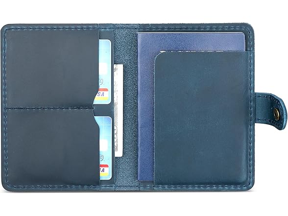 Enwaen Grain Leather Passport Holder AirTag