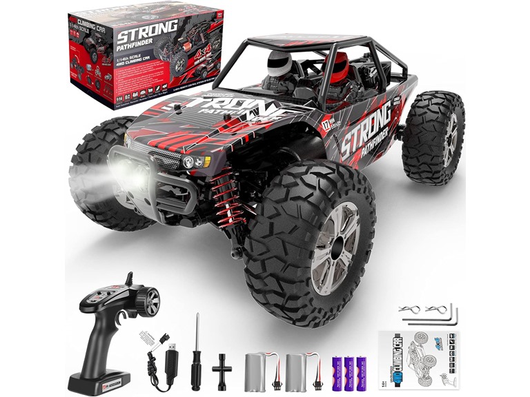 1:14 Scale RC Cars, 4WD High Speed 40 Km/h Monster RC Truck for All Terrain, 2.4 GHz Remote Control Car (Open Box)