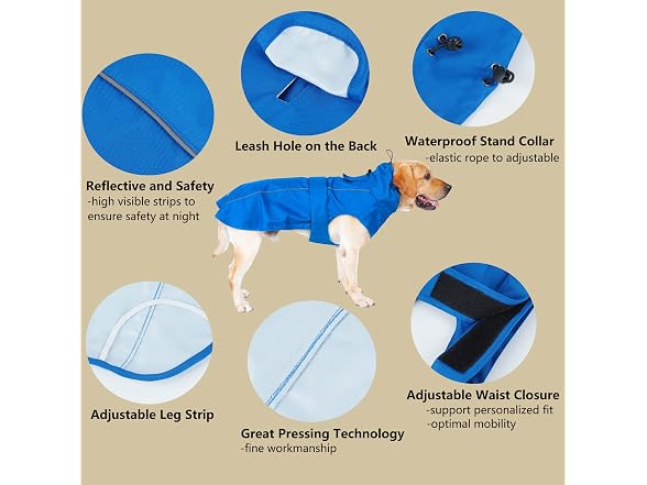 Adjustable Waterproof Dog Raincoat for Dogs,
