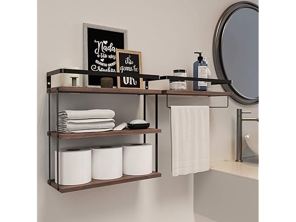 Wall Mounted Floating Shelves, 3+1 Tier