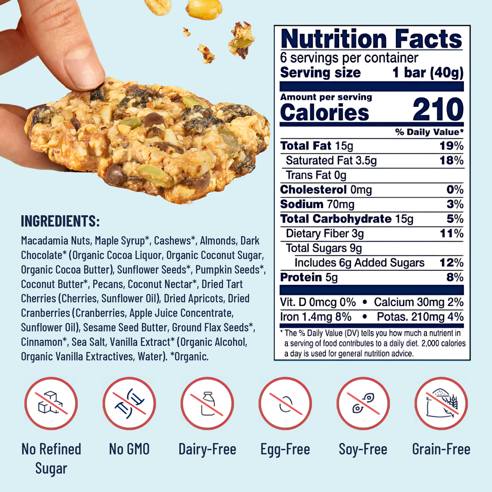 (18ct) YES BAR Gluten-free Snack Bars - Salty Sweet - Gallery 14