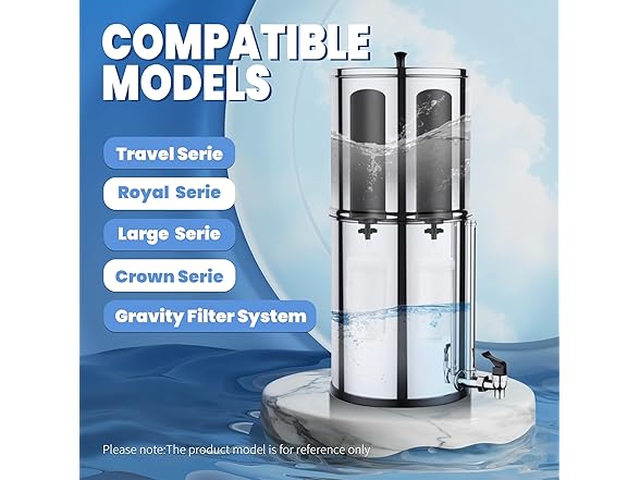 Water Filter Compatible with Berkey BB9-2 Black Filters