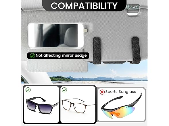 Alllake Sunglass Holder for Car
