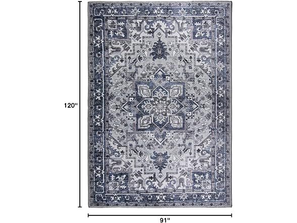 L'Baiet Lyla Blue Traditional 8x10 Area Rug