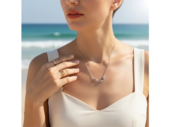 Moissanite Diamond Dolphin Necklace