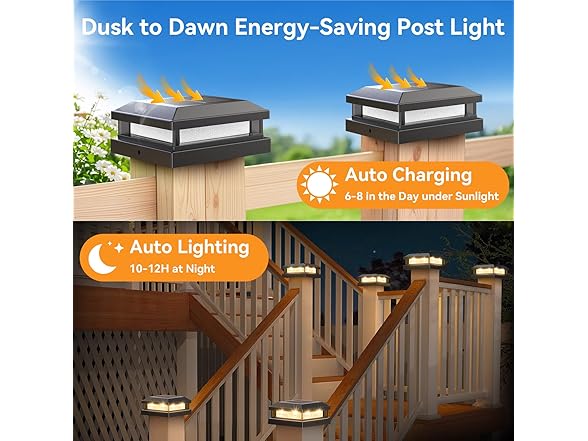 Brightever US Black Solar Light 8 pack