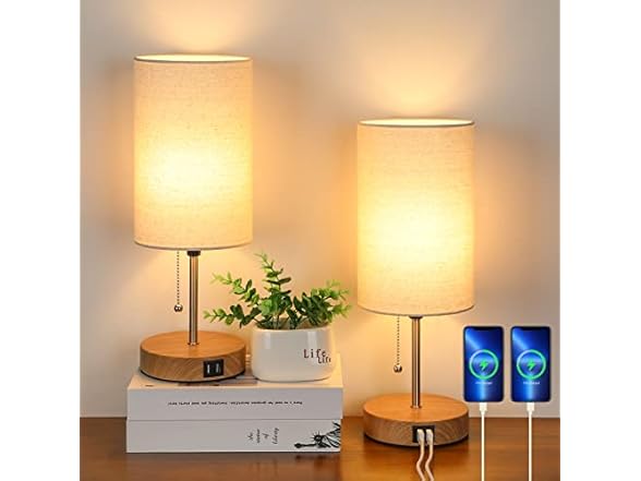 Lakumu 2Pk Table Lamps with USB Ports