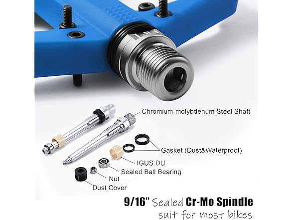 Light MTB Bike Pedals, 9/16" Spindle