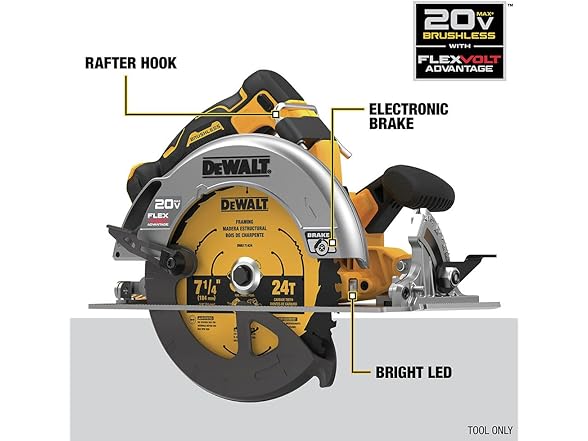 DEWALT DCS573B 20V MAX* 7-1/4 in. Cordless Saw (Tool Only)