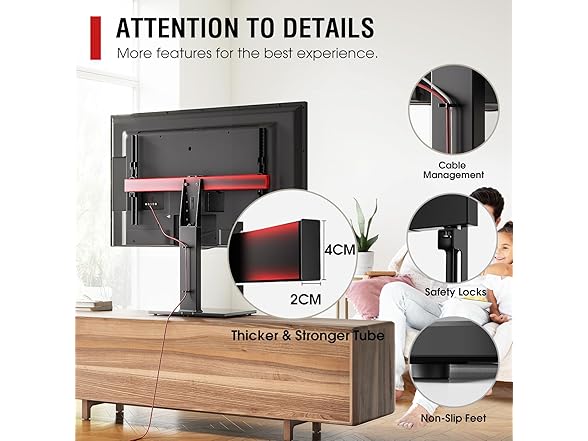 AOKCOS Universal Swivel TV Stand Base | 32-75"