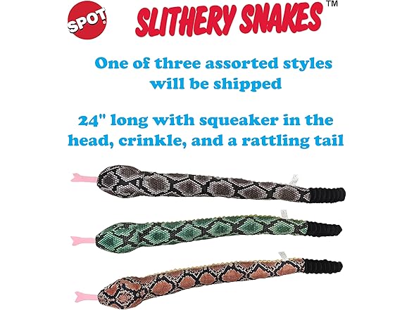 SPOT Slithery Snake Plush Dog Toy – 24"