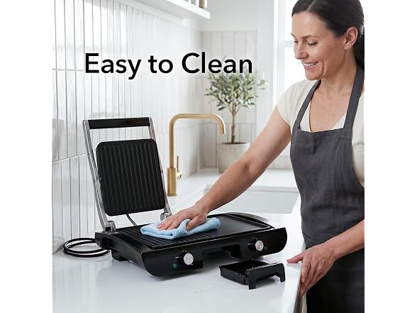OVENTE Electric 2 in 1 Indoor Grill + Griddle Combo, 1500W