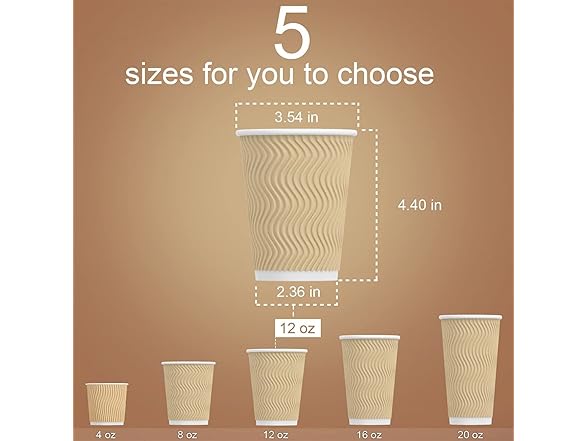 Luckypack Hot Paper Cups 12 oz